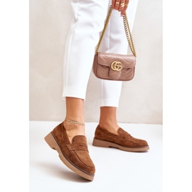 Klasické dámské eko semišové mokasíny, hnědá Belania hnědý 2