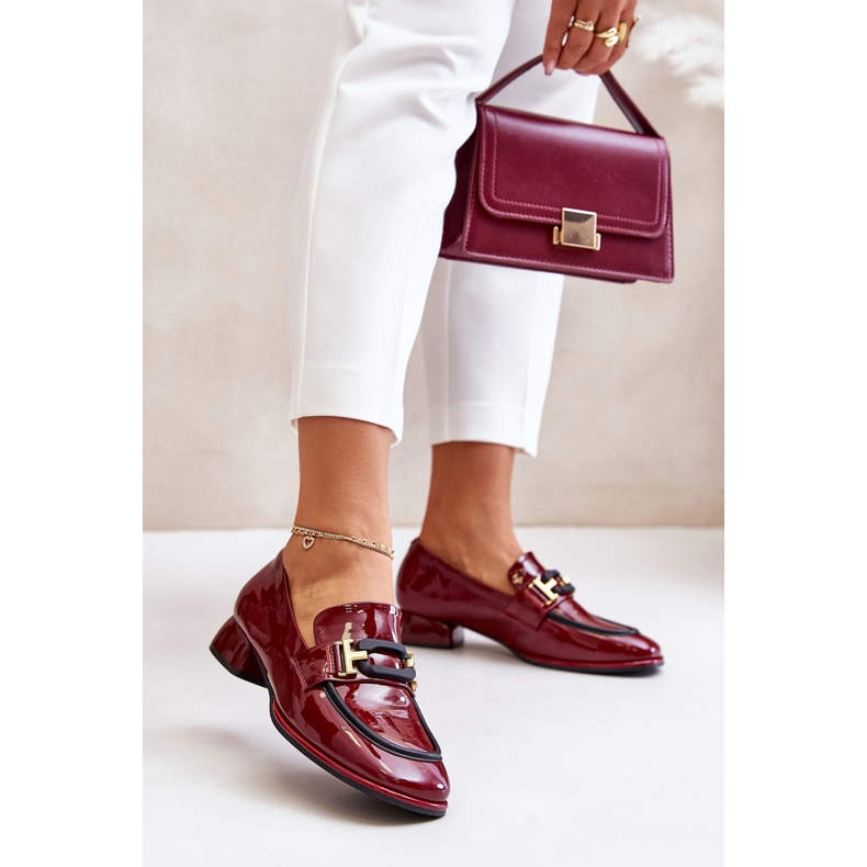 Dámské patentky na špalku Artiker 55C0103 Burgundy červené 2 Dámské patentky na špalku Artiker 55C0103 Burgundy červené 2