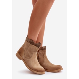 Lewski Shoes Nízké dámské ploché boty Suede Lewski 3624 Béžová béžový 1