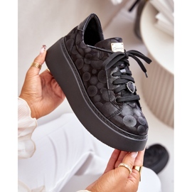 Kožená sportovní obuv na platformě Maciejka 06191-42 Černá 2