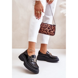 Dámské mokasínové boty Zazoo 20176 z lakované kůže, přírodní kůže, černá 2