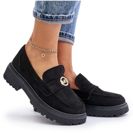 Dámské mokasíny Brogues se zlatými detaily, černá Arilva 7