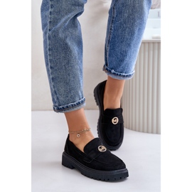 Dámské mokasíny Brogues se zlatými detaily, černá Arilva 2