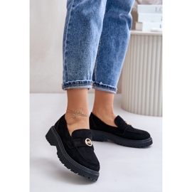 Dámské mokasíny Brogues se zlatými detaily, černá Arilva 1