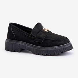 Dámské mokasíny Brogues se zlatými detaily, černá Arilva 3