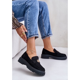 Dámské mokasíny Brogues se zlatými detaily, černá Arilva 5