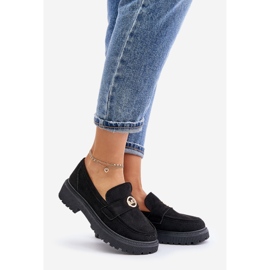 Dámské mokasíny Brogues se zlatými detaily, černá Arilva 6