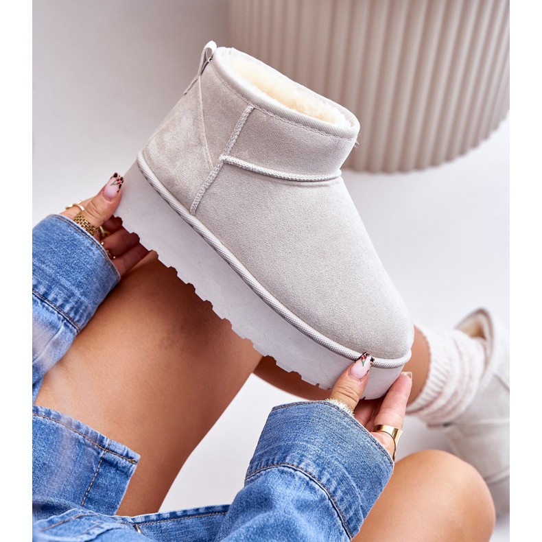 Dámské sněhule na platformě s kožešinovou podšívkou, světle šedá Xamella 2