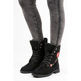 Sport Vyšívané semišové tašky černá 1