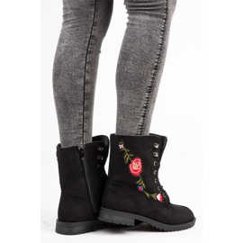 Sport Vyšívané semišové tašky černá 2