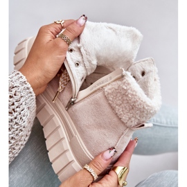 Dámské zateplené boty Trapper na platformě, béžová Alcyhen béžový 2 Dámské zateplené boty Trapper na platformě, béžová Alcyhen béžový 2