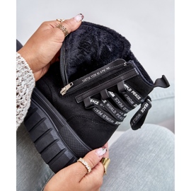 Dámské kozačky na platformě s ozdobným šněrováním černá Edidda černý 2