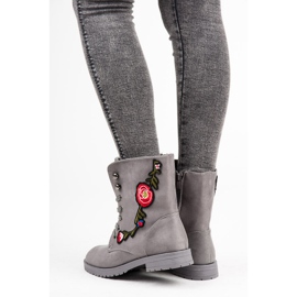 Sport Vyšívané semišové tašky šedá 1