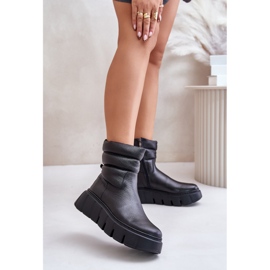 Zazoo 60512 Dámské kožené boty se zipem, podšité plstí, černá 2 Zazoo 60512 Dámské kožené boty se zipem, podšité plstí, černá 2