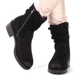 Dámské černé semišové kožené boty Sergio Leone BT355-S černá 1