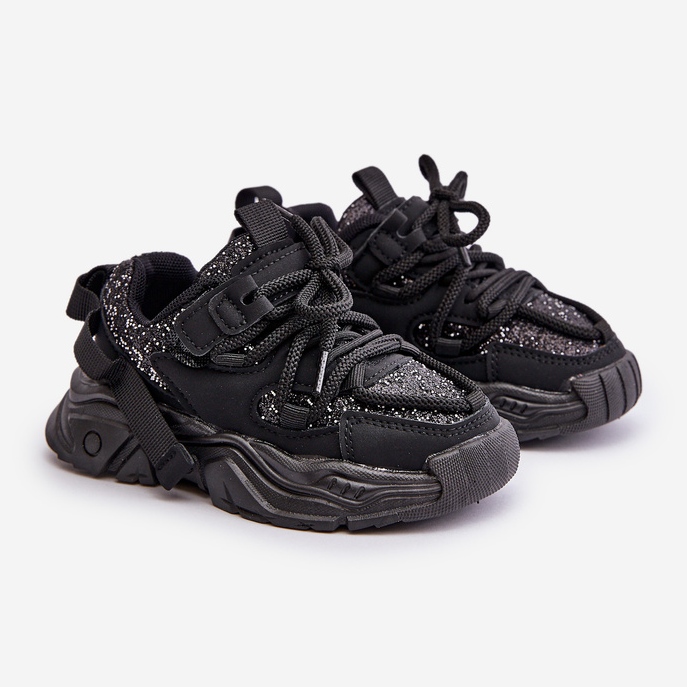 Dětské tenisky zdobené flitry, Black Liatoma černá 1