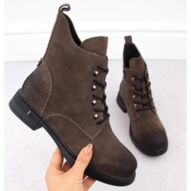 Khaki dámské kožené boty D&A S.Barski Premium Collection CR42-158 hnědý 1 Khaki dámské kožené boty D&A S.Barski Premium Collection CR42-158 hnědý 1