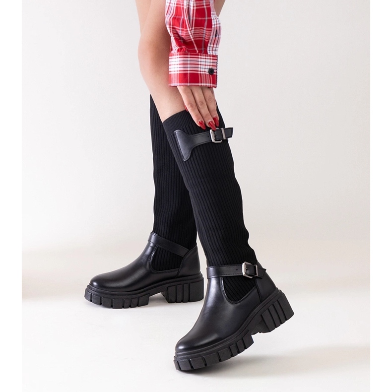 Miste černé nazouváky s elastickým svrškem černý 2