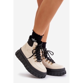 Dámské zateplené kotníkové boty Trapper na platformě Béžová Jelenia béžový 1 Dámské zateplené kotníkové boty Trapper na platformě Béžová Jelenia béžový 1