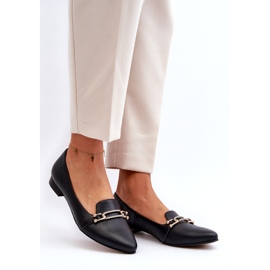 Zazoo 2885 Dámské kožené baleríny s dekorací černou černá 2