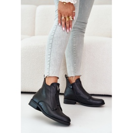 Nízké dámské kozačky na plochých podpatcích zateplené černé S.Barski HY42-119 černé černá 2