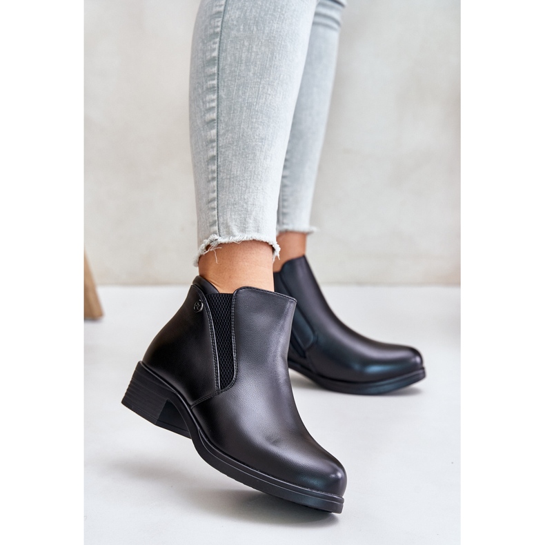 Nízké kozačky s kožíškem, Vinceza 85150 Black černý 2