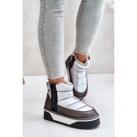 Nízké boty do sněhu se silnou podrážkou D.Franklin DFSH371010 Silver šedá 2