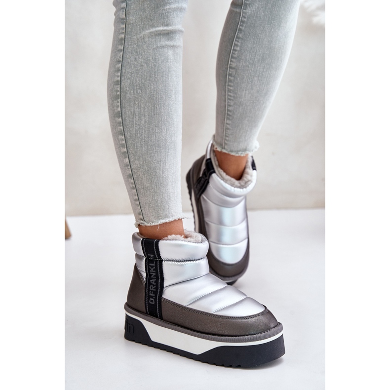 Nízké boty do sněhu se silnou podrážkou D.Franklin DFSH371010 Silver šedá 2