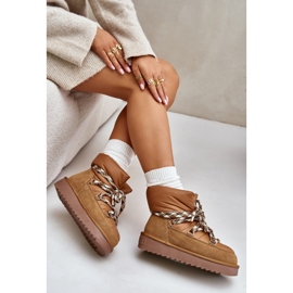 Dámské semišové sněhule se silným šněrováním D.Franklin DFSH375003 hnědé hnědý 2