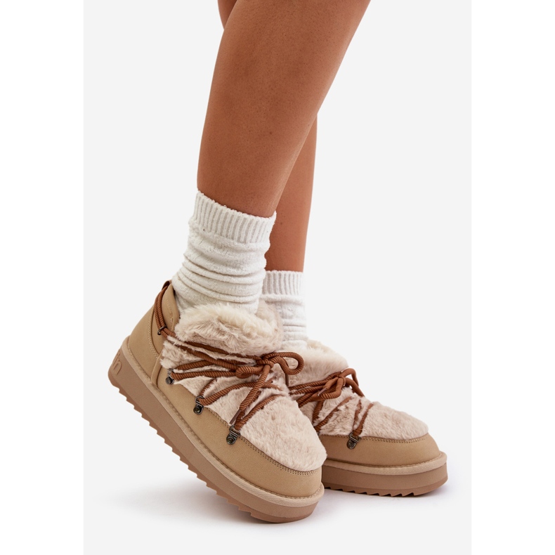 Nízká platforma sněhule s kožíškem D.Franklin DFSH370011 Béžová béžový 1