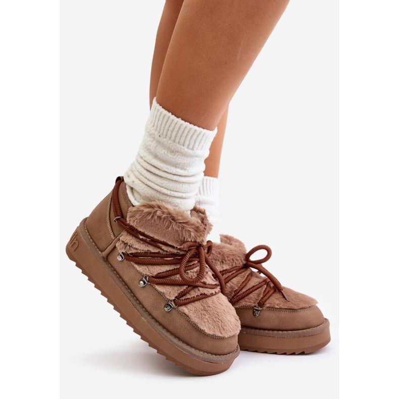 Nízká platforma sněhule s kožíškem D.Franklin DFSH370011 Hnědá hnědý 1