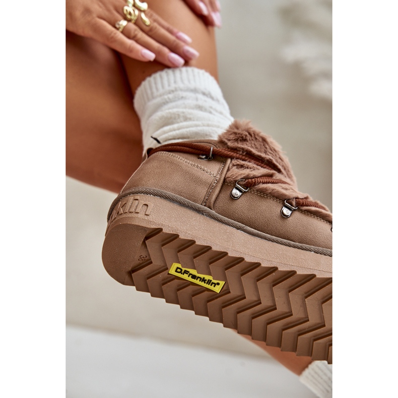 Nízká platforma sněhule s kožíškem D.Franklin DFSH370011 Hnědá hnědý 2