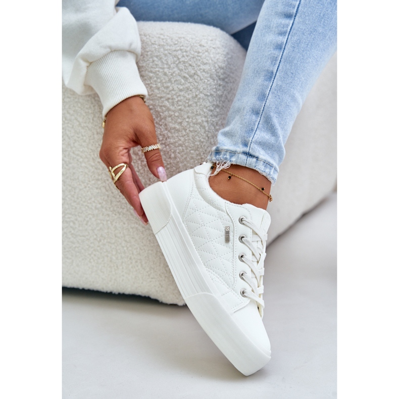 Dámské zateplené tenisky na platformě Big Star OO274A464 Bílé bílý 2