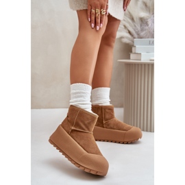 Zateplené semišové sněhule na platformě Big Star OO274A212 hnědé hnědý 2