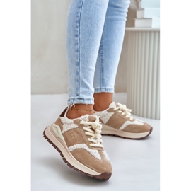 Dámské kožešinové tenisky Big Star OO274A317 HI-POLY System Béžová béžový 2