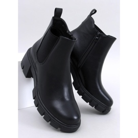 Ledeck Black Pu Chelsea boty na širokých podpatcích černý 1