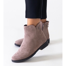 Hnědé klasické kotníkové boty z eko semiše Pereia hnědý 1