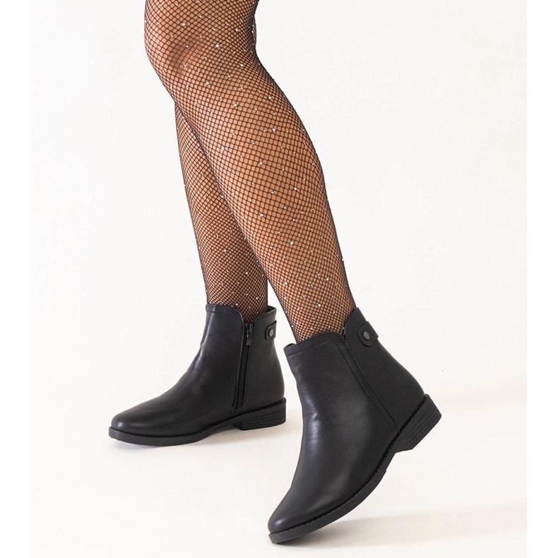 Černé klasické kotníkové boty z ekokůže Pereia černá 1