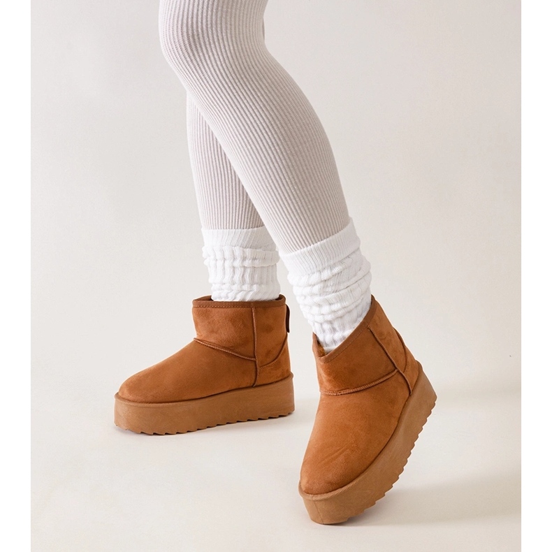 Hnědé ležérní sněhule na vysoké platformě od Thaisa hnědý 1