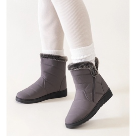 Šedé sněhule zdobené kožešinou Khit šedá 1 Šedé sněhule zdobené kožešinou Khit šedá 1