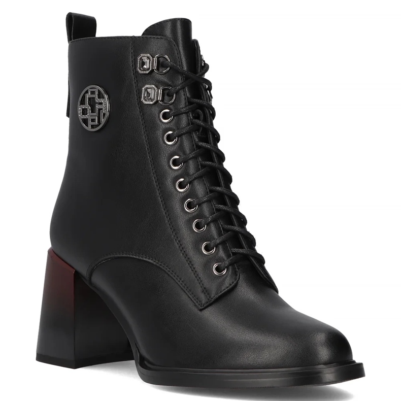 Černé kožené kotníkové boty Filippo DBT6316/24 Bk černá 1