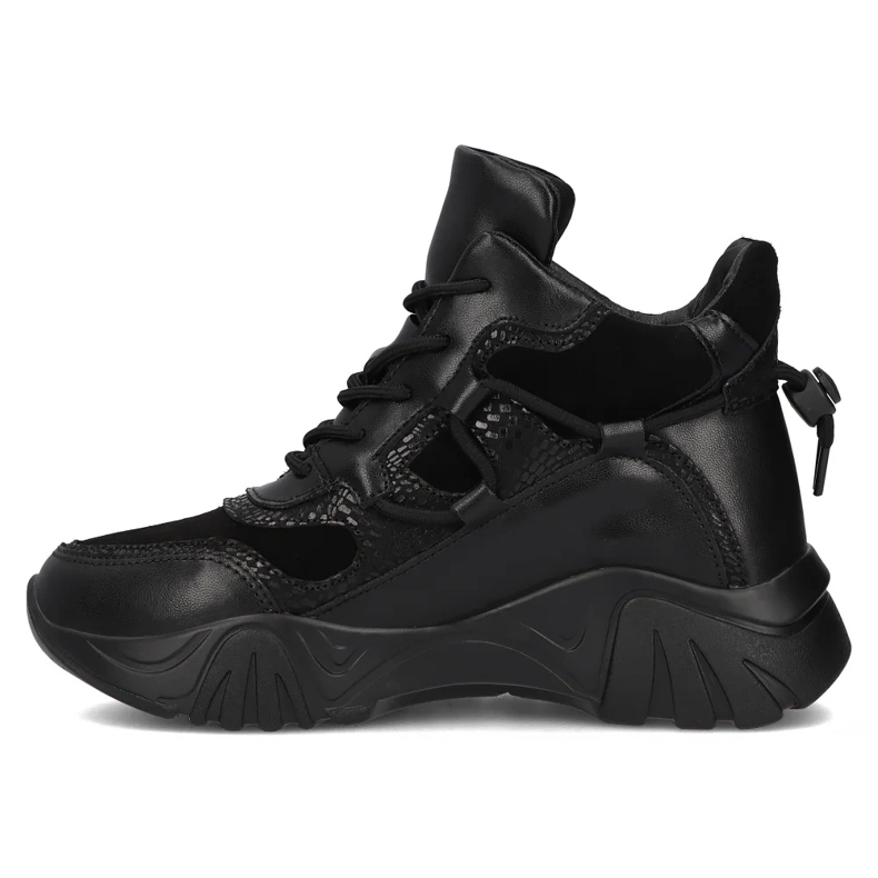 Kožené boty na platformě Filippo DBT6367/24 Bk, černé černá 2