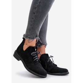 Zazoo 2959 Semišové šněrovací boty Oxfords s plochými podpatky černé černá 1 Zazoo 2959 Semišové šněrovací boty Oxfords s plochými podpatky černé černá 1