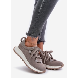 Dámské semišové tenisky se silným šněrováním Artiker 54C1465 šedá 1