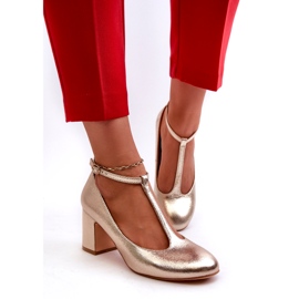 Mascara Dámská čerpadla s ekologickou teprou na zlatém metalickém sloupku zlatý 4