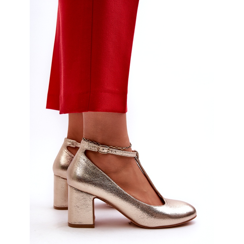 Mascara Dámská čerpadla s ekologickou teprou na zlatém metalickém sloupku zlatý 5