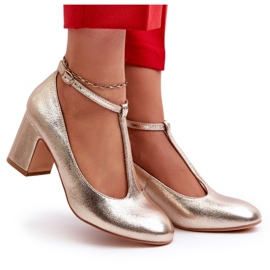 Mascara Dámská čerpadla s ekologickou teprou na zlatém metalickém sloupku zlatý 7