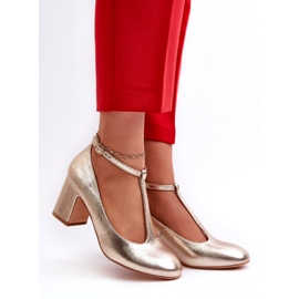 Mascara Dámská čerpadla s ekologickou teprou na zlatém metalickém sloupku zlatý 2