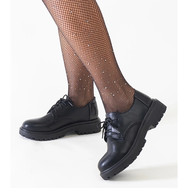 Černé ležérní šněrovací boty z ekokůže Kalila černá 1