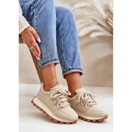 Sportovní obuv: Tenisky na platformě z ekokůže, béžová béžový 6